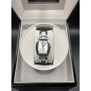 Silver Tone Dial Square Case Bracelet Band Watch